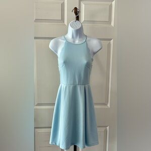 Elegant Light Blue Sleeveless Dress